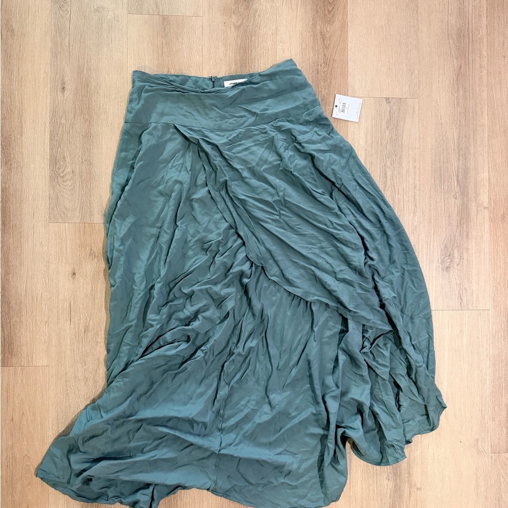 O'Neill Seafoam Green High-Low Draped Maxi Skirt